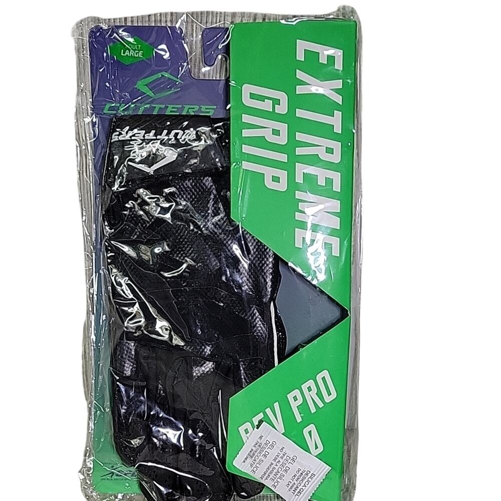 Cutters Adult Large Black Extreme Grip Rev Pro 4.0 Football Receiver Gloves NEW